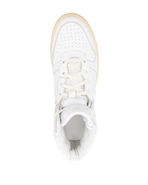 Rhude White Logo Patch Hi-Top Sneakers for men