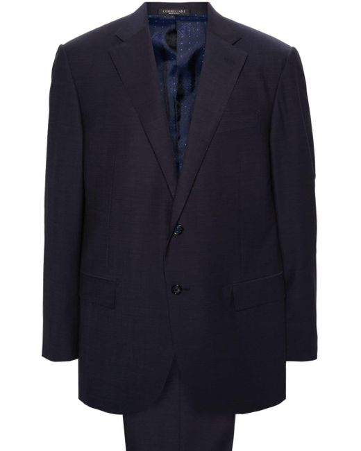 Notched-lapels single-breasted suit Corneliani pour homme en coloris Blue