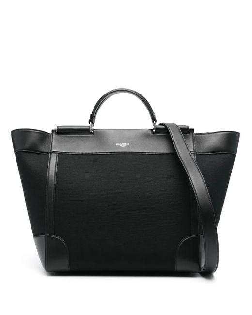 Dolce & Gabbana Shopper Met Leren Afwerking in het Black voor heren