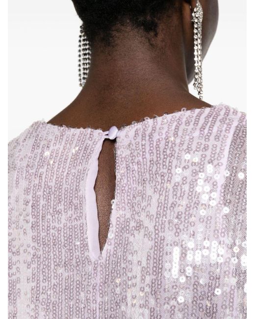 ‎Taller Marmo White Vegas Sequinned Mini Dress - Women's - Spandex/elastane/polyester/ostrich Feather