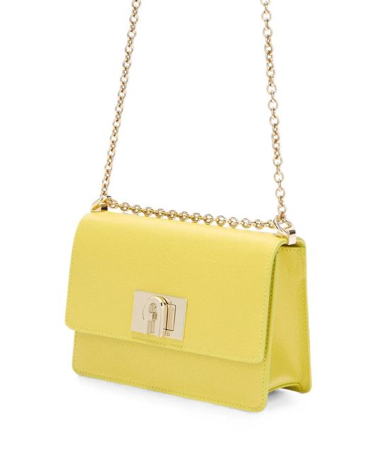 Furla Yellow Sac À Bandoulière Grainé À Logo
