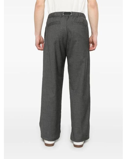 White Sand Gray Straight Trousers for men