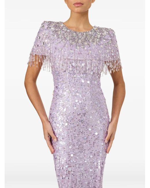 Jenny Packham Purple Eugenie Sequin-Embellished Gown