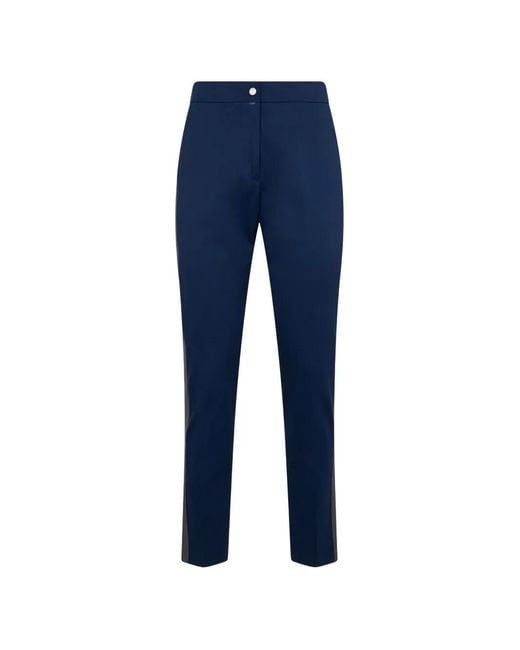 Moorer Blue Side-Stripe Tailored Trousers