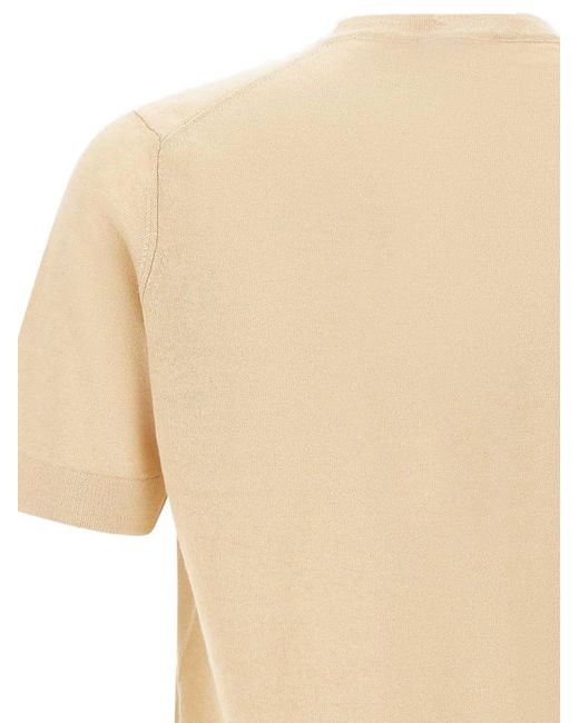 FILIPPO DE LAURENTIIS Natural T-Shirt Côtelé À Manches Courtes for men