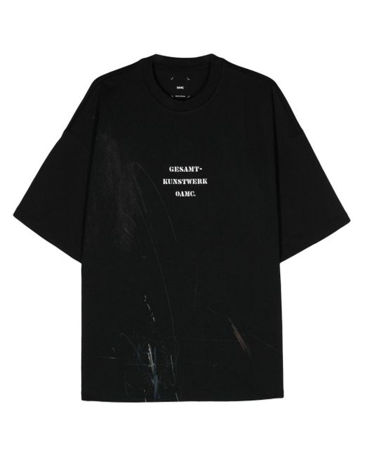 T-shirt en coton à logo imprimé OAMC pour homme en coloris Black