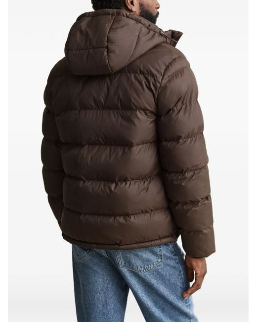 Gant Brown Hooded Padded Jacket for men