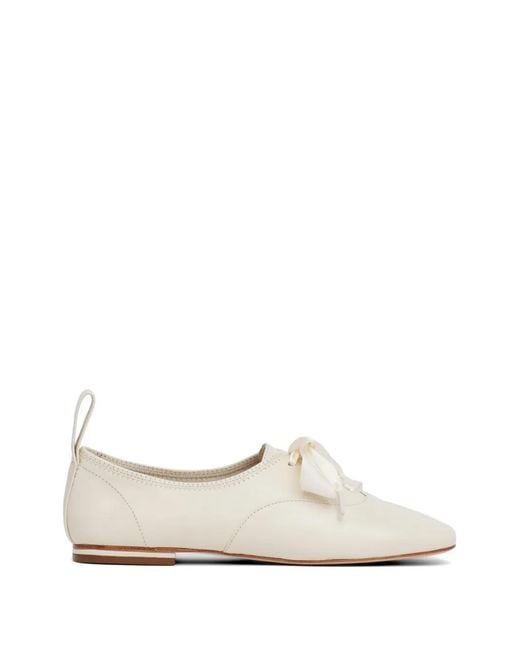 Cinq À Sept White Christina Leather Flat Pumps