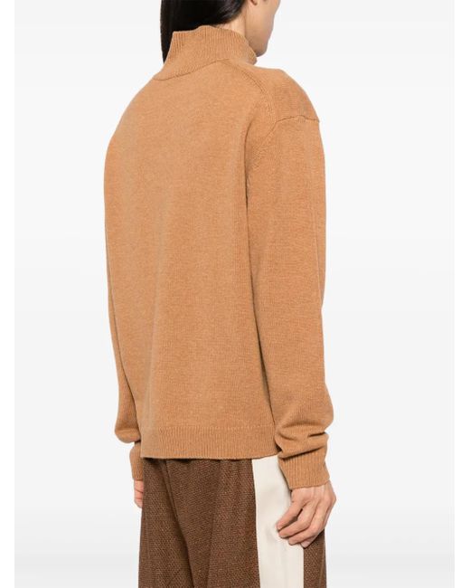 Maison Kitsuné Brown Fox Head Intarsia Comfort Jumper for men