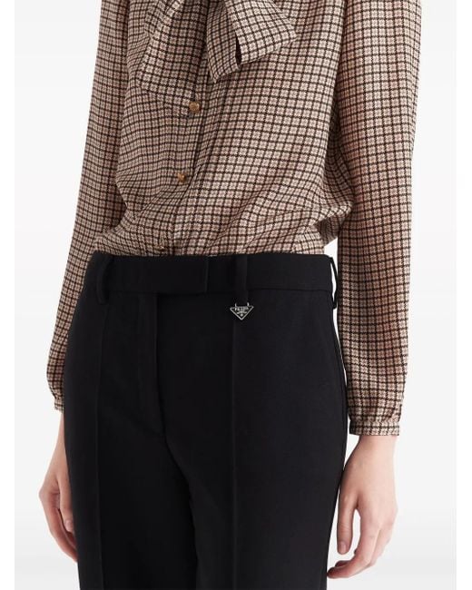 Prada Black Triangle-Logo Trousers