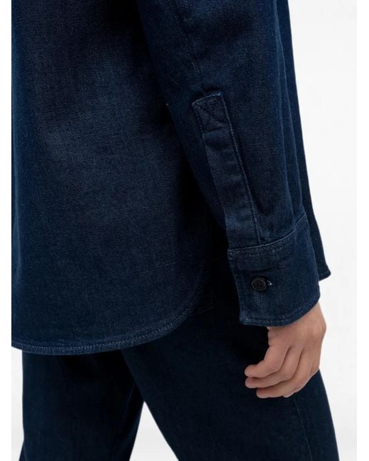 Boss Blue Button-Up Chest-Pocket Denim Jacket