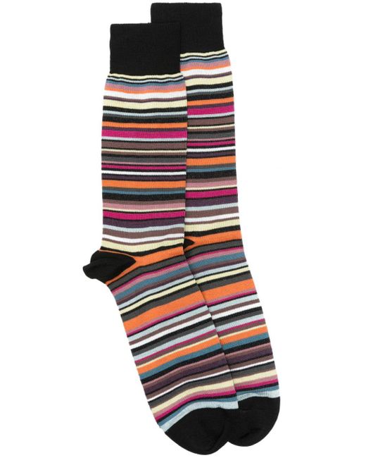 Paul Smith Red Artist Stripe-pattern Socks for men