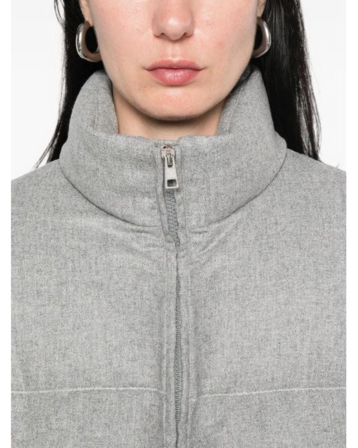 Panicale Gray Padded High-Neck Jacket
