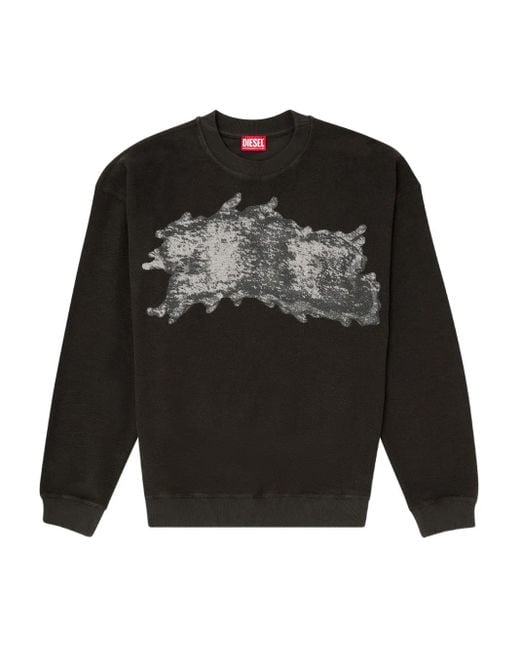 DIESEL Black Graffiti-Print Sweatshirt for men