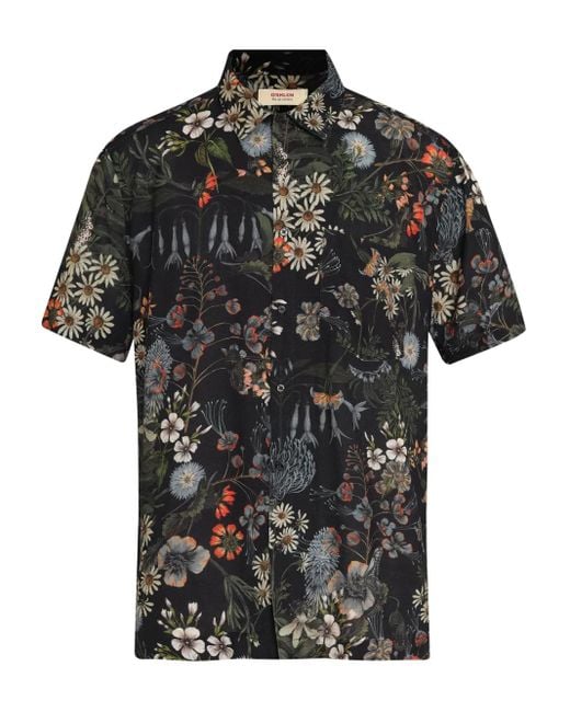 Osklen Black Floral-Print Shirt for men