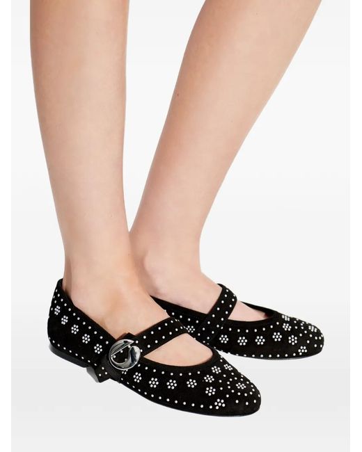 Coperni Black Buckle-Strap Ballet Flats