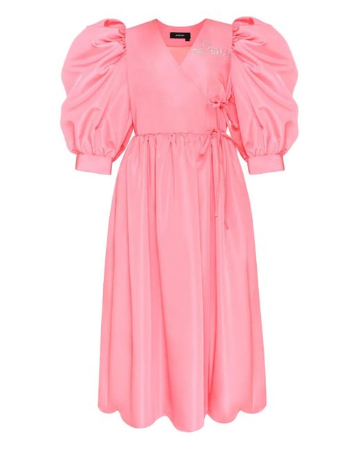 Abito A Portafoglio Con Maniche A Palloncino di Anouki in Pink