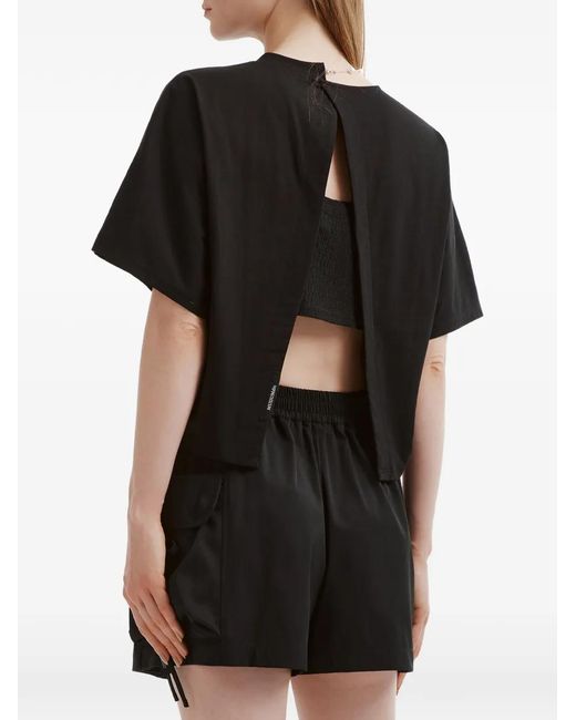 Musium Div. Black Embellished Open-Back T-Shirt