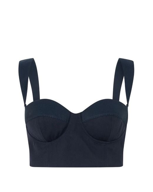Moschino Blue Moulded-Cup Crop Top