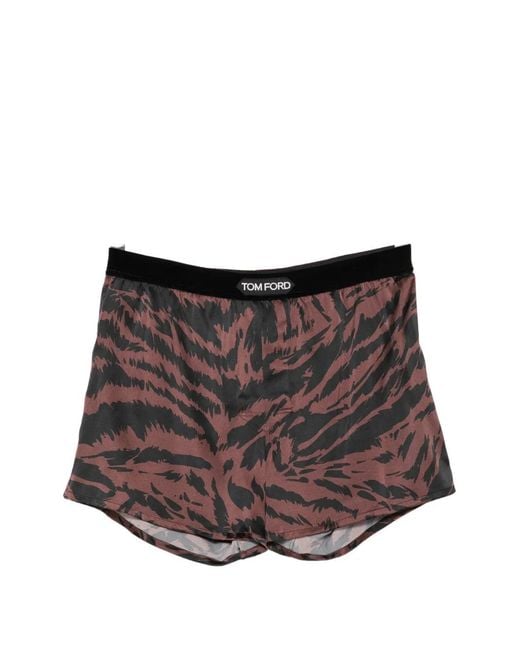 Tom Ford Brown Tiger-Print Boxer for men