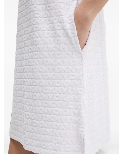DKNY White Logo-Embossed Short-Sleeve Nightdress