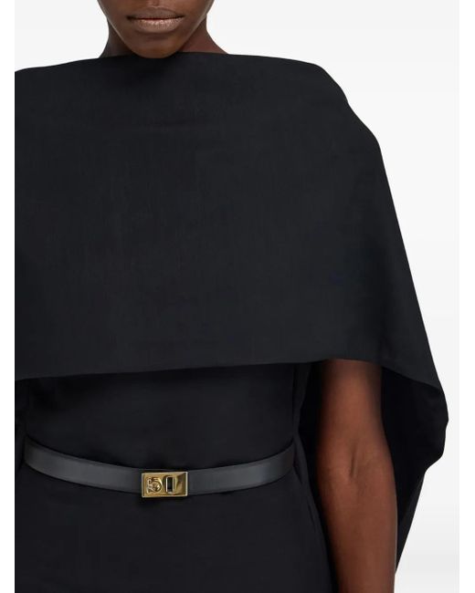 Abito Midi Con Cintura di Ferragamo in Black