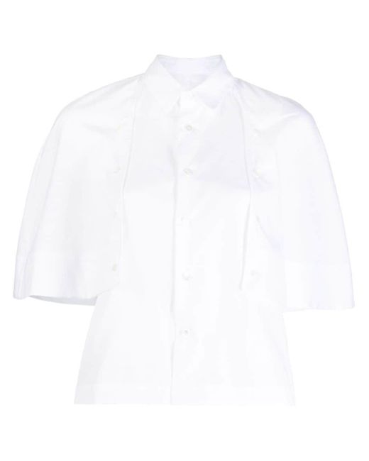 Noir Kei Ninomiya White Cape-sleeve Cotton Shirt