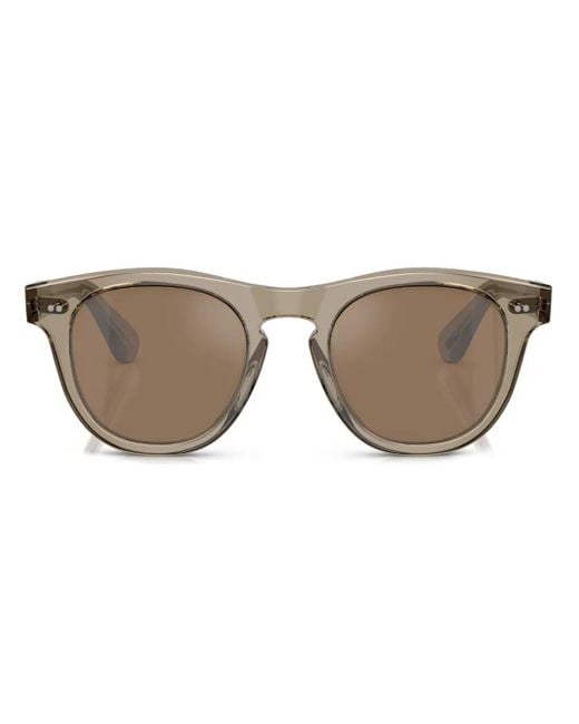 Oliver Peoples Natural Rorke Round-Frame Sunglasses
