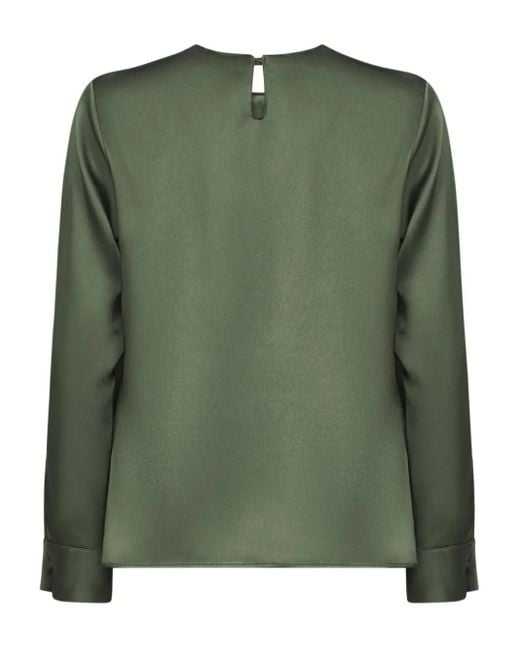 Blanca Vita Green Wrap-Front Top