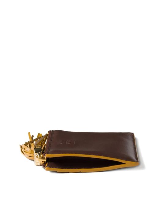 Miu Miu Brown Kartenetui mit Quastendetail