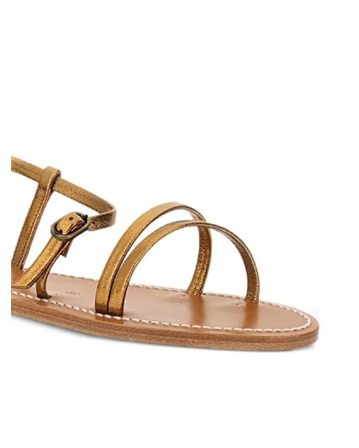 K. Jacques Metallic Strappy Leather Sandals