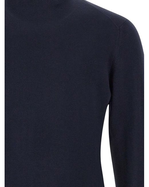 Gran Sasso Blue Merino-Wool Sweater for men