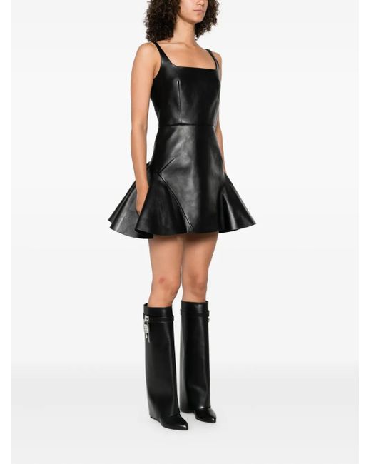 Givenchy Black Leather Mini Dress