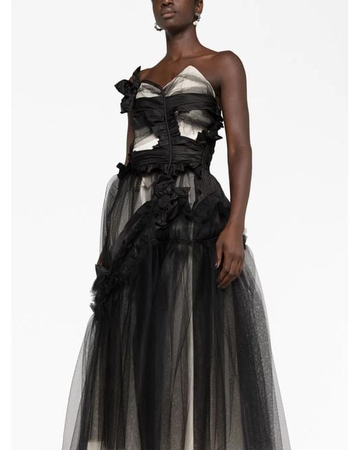 Maison Margiela Black Décortiqué Corset-Style Tulle Dress