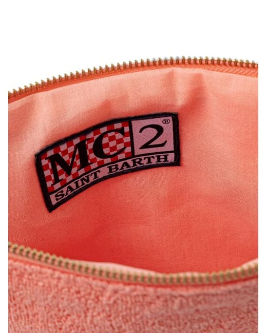 Mc2 Saint Barth Pink Pareasy Pochette With Jacquard Saint Barth Logo