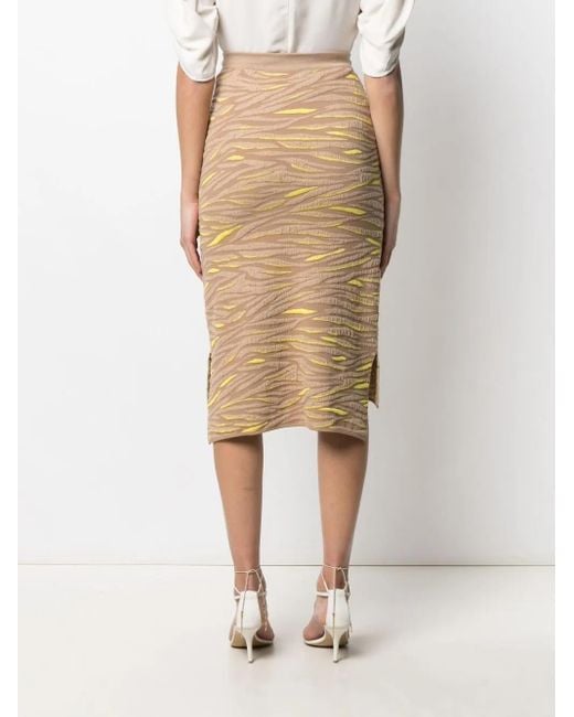 Stella McCartney Natural Animal Pattern Knitted Skirt
