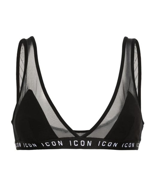 DSquared² Black Netz-Bh Mit Logo