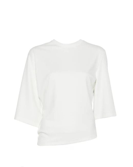 ELEH White Drapierter Pullover