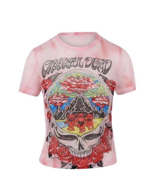 Alice + Olivia White Tess Tee A+O X Grateful Dead Tie-Dye T-Shirt