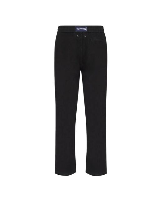Vilebrequin Black Drawstring Regular-Fit Trousers for men