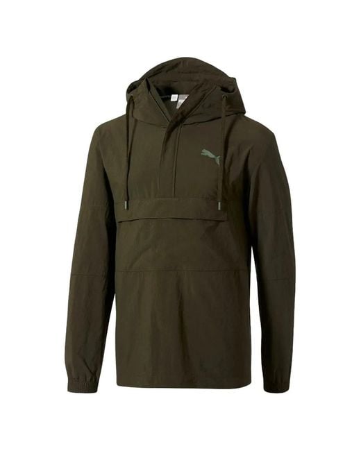 PUMA Green Half-Zip Windbreaker Jacket for men