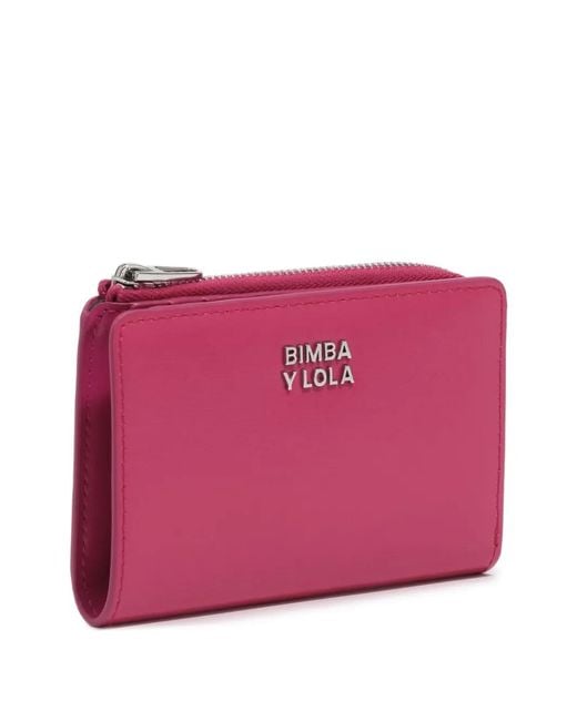 Bimba Y Lola Pink Fuchsia Leather Compact Purse