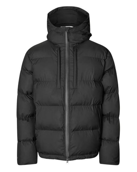 Samsøe & Samsøe Black Hooded Puffer Jacket for men