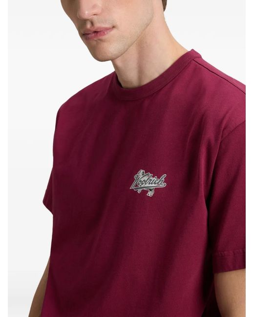 Woolrich Purple Logo-Print T-Shirt for men
