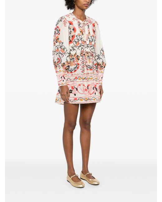 Farm Rio Pink Mandala Mini Dress