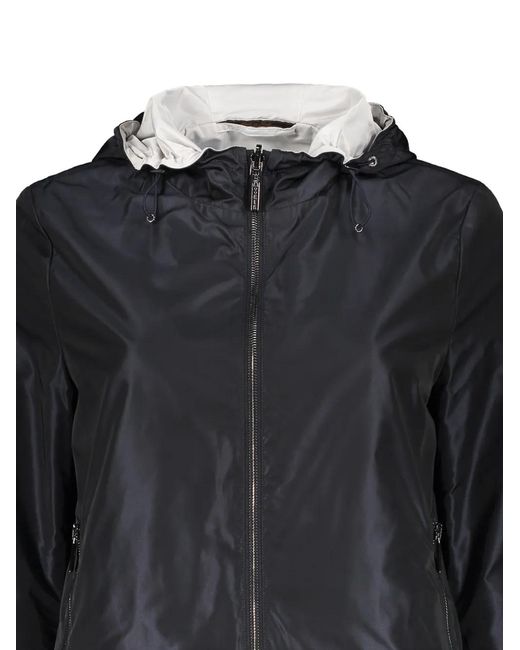 Moorer Black Hooded Lightweight Jacket