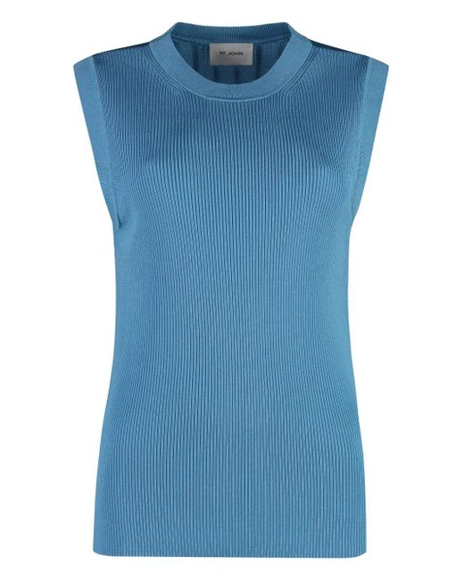 Débardeur En Maille À Design Nervurée St. John en coloris Blue