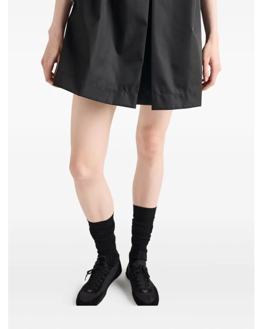 Prada Black Half-Zip-Minikleid Mit Faltendetail