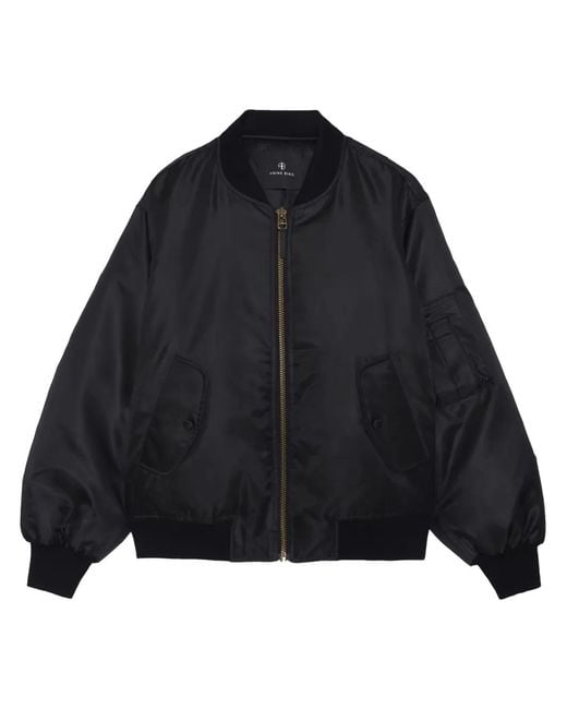 Anine Bing Blue Leon Zipped Bomber Jacket