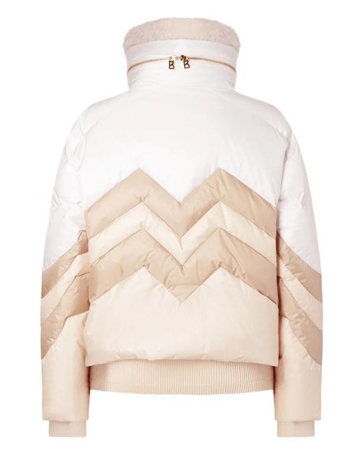 Bogner Natural Valea Chevron-Pattern Quilted Ski Jacket
